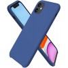 Husa iPhone 11, SIlicon Catifelat cu interior Microfibra, Albastru Marine